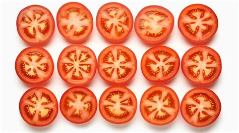 Premium Photo Tomato Slices Isolated On White Background Top View