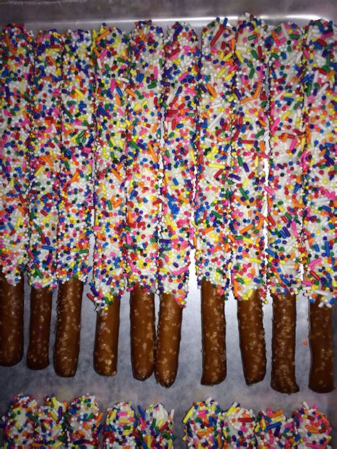 Chocolate Covered Pretzels With Sprinkles Chocolate