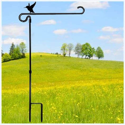 Arlmont And Co Bird Garden Flag Stand Flagpole Black Wrought Iron Yard