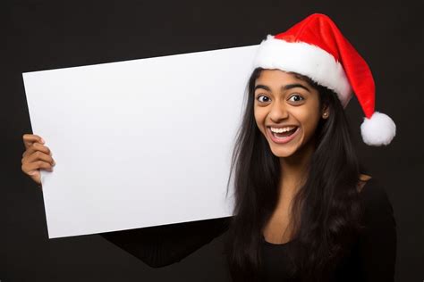 Santa Hat Portrait Holding Adult Premium Photo Rawpixel