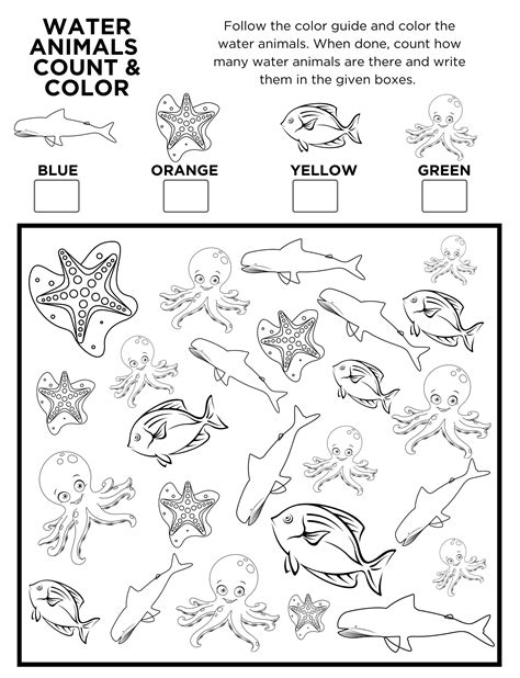 Sea Animal Printable Worksheet Fun Worksheets English Worksheets For