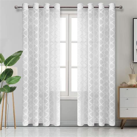 White Curtains With Patterns Curtains And Drapes