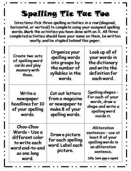 Fen learning is part of sandbox networks, a digital learning company that operates education services and products for the 21st century. 12 Spelling Homework Tic Tac Toe Printables by Klever ...