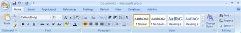 Microsoft Word 2007 Styles