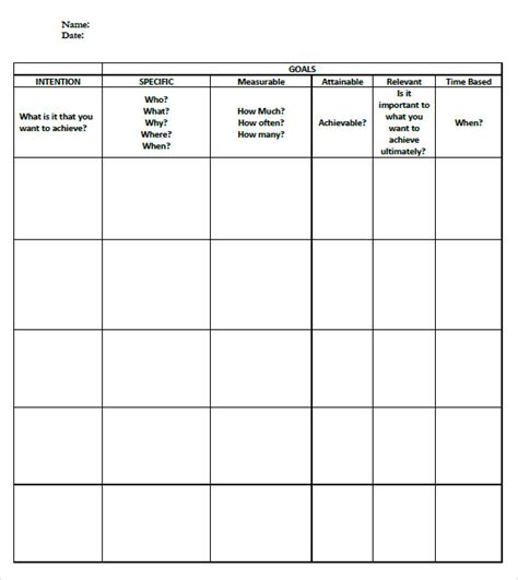 Goal Tracking Template 7 Free Samples Examples Format