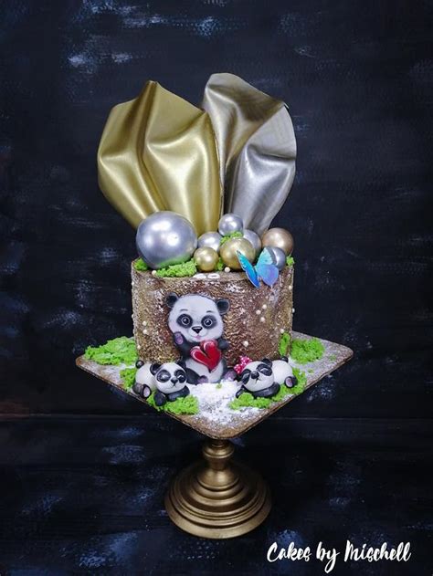 Chocolate Cake With Pandas Decorated Cake By Mischell Cakesdecor