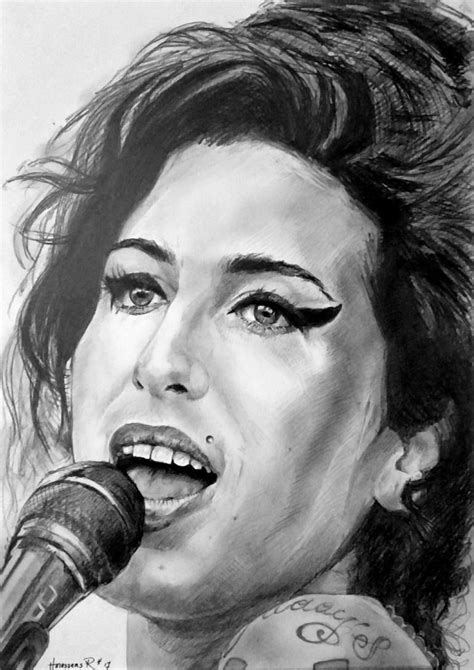 Drawing Of Amy Winehouse Drawing In 2022 Portrait Drawing Amy