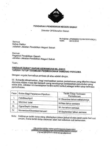 تسجيل استمارة التقدم للامتحان الإلكترونى للعام الدراسي الحالى. Semakan No Fail Jabatan Pendidikan Negeri Sabah