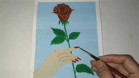 Rose Painting Drawing Realistic Rose Painting Romantic Rose