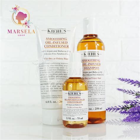 Jual Promo Kiehls Smooth Oil Infused Shampoo Conditioner Leave In
