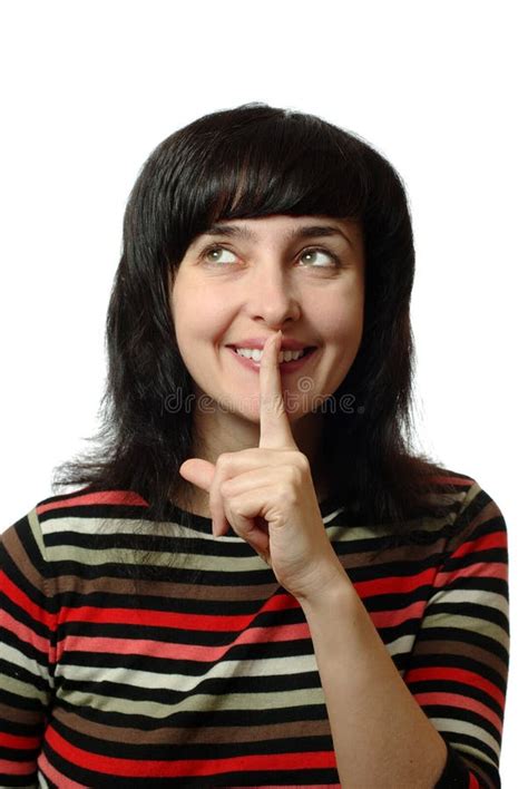 Naughty Woman Shows Hush Sign Stock Image Image Of Beauty Silence 14267415