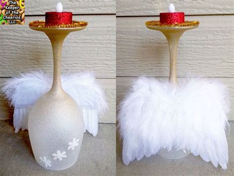 Christmas Angel Wine Glass Candle Holder The Keeper Of The Cheerios Wine Glass Candle