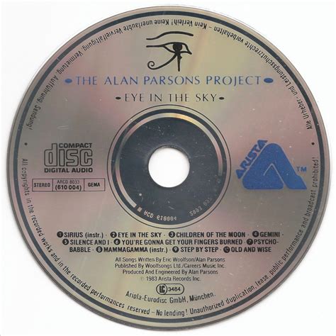 The First Pressing Cd Collection The Alan Parsons Project Eye In The Sky
