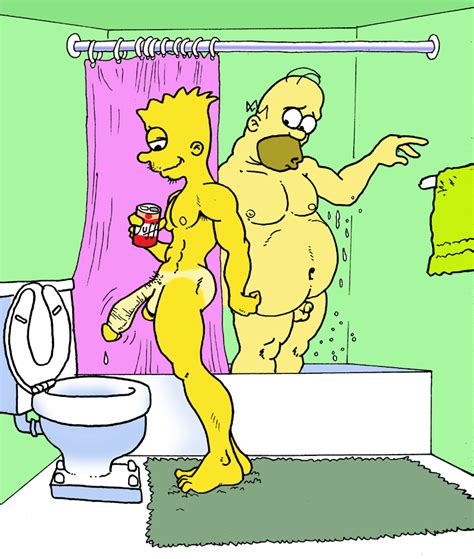 Rule Males Aged Up Balding Bart Simpson Bathroom Beer Beer Can Chubby Color Fat Man Homer
