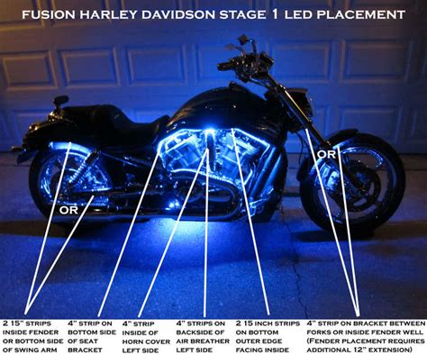 You can find motorcycle lights in different sizes and shapes. Harley Davidson FUSION Stage 1 - 22 Color LED Kit - Fusion ...