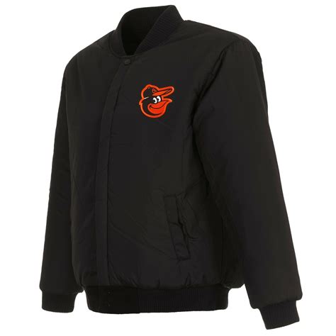 Mlb Baltimore Orioles Jh Design Wool Reversible Jacket With Embroidered