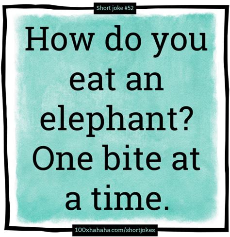 Clean Joke How Do You Eat An Elephant One Bite At A Time