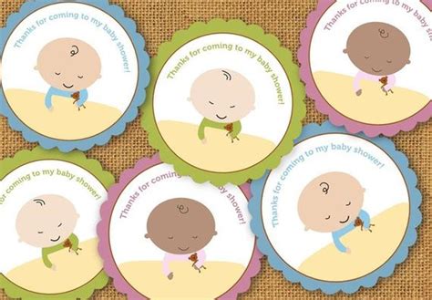 I would recommend printing them on cardstock for a little extra. Printable Baby Shower Stickers or Favor Tags by TheArtOfJoy