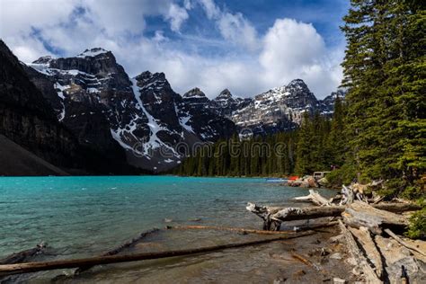 Lake Moraine In The Canadian Rocky Mountains Stock Image Image Of