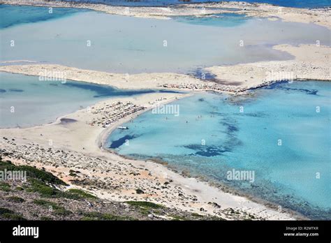 Balos Lagoon And Beach Top View On Crete Island In Greece Stock Photo
