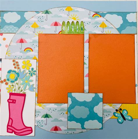 Premade Paper Paper Spring Fever 2 Page Scrapbooking Layout Kit or