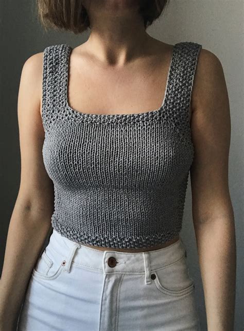 Handmade Knitted Cotton Crop Top Etsy