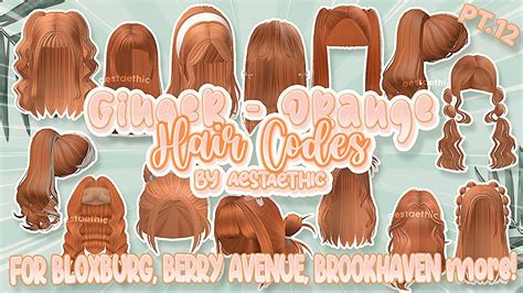 Berry Avenue Codes Hair Ginger Orange Pt12 Bloxburg Hair Codes