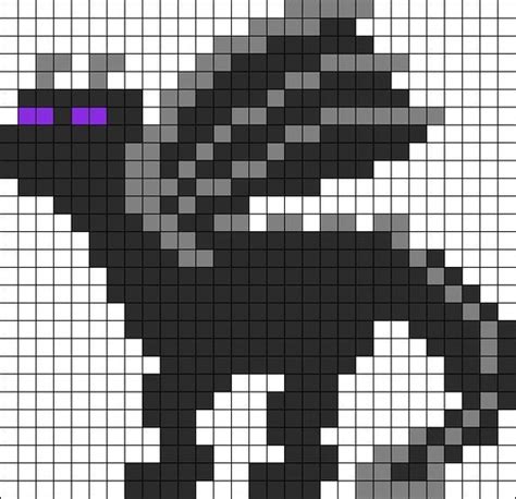 Ender Dragon Pixel Art Grid