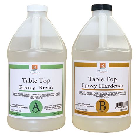 East Coast Resin Table Top Epoxy Resin 1 Gallon Kit For Crystal Clear