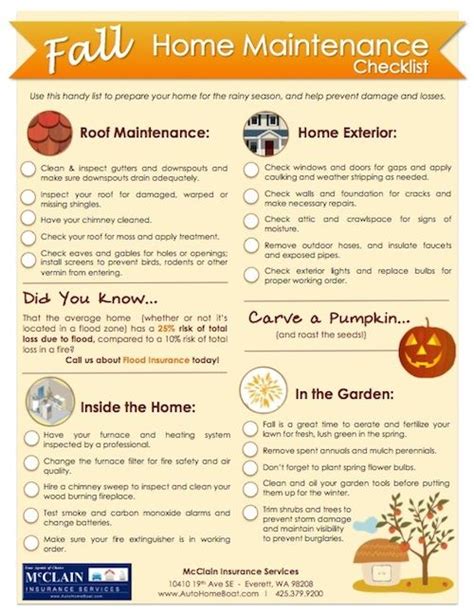 Fall Home Maintenance Checklist Mcclain Insurance Home Maintenance