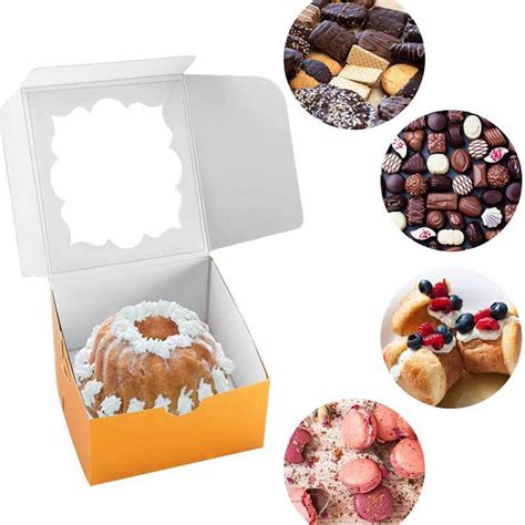 Wholesale Gold Bakery Boxes With Window Pastry Boxes Cookie Boxes For