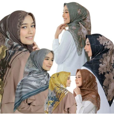 jual hijab segiempat denay motif voal premium printing jilbab segiempat motif seragam laser