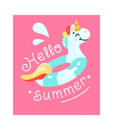 Hello Summer Postcards Sticker Stock Vector Illustration Of Paradise