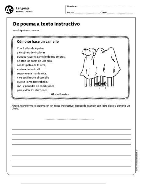 De Poema A Texto Instructivo Texto Instructivo Para Niños Escritura