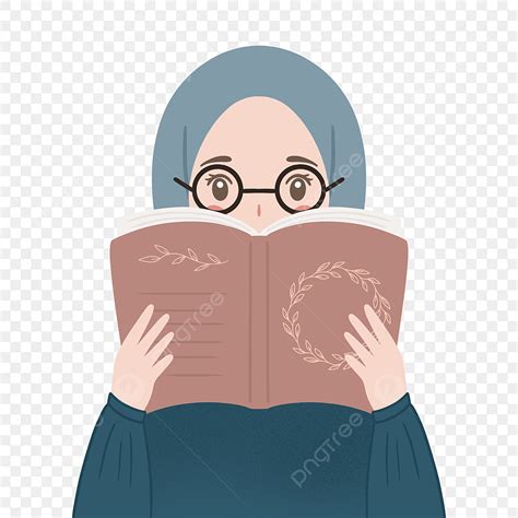 Girl Wearing Hijab Hd Transparent Cute Girl Wearing Hijab Reading