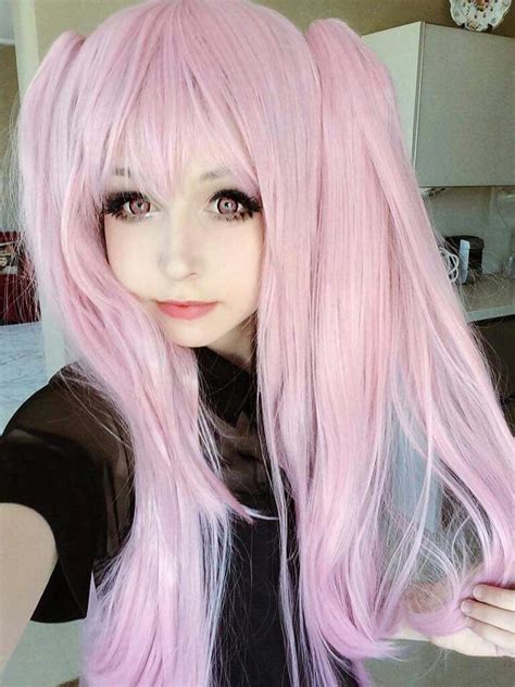 pink wig pink hair kawaii cosplay cute cosplay
