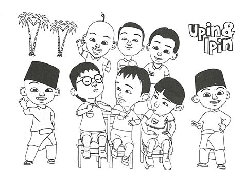 24 best halaman mewarnai images coloring books coloring pages. Gambar Mewarnai Upin Ipin Untuk Anak PAUD dan TK
