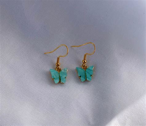 Blue Butterfly Earrings Etsy Canada