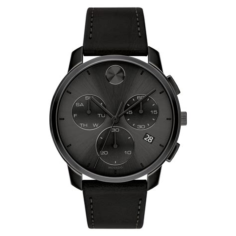 Movado Movado Bold All Black Chronograph Watch With Black Dial