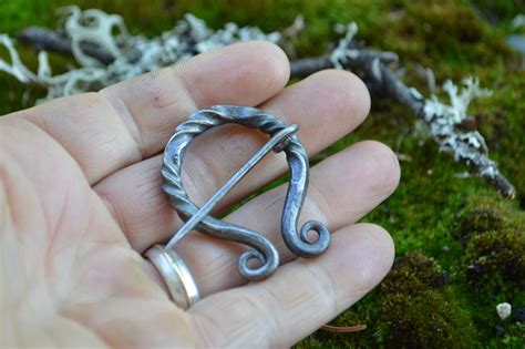 Viking Cloak Pin Blacksmith Made Iron Cloak Pin Hand Etsy