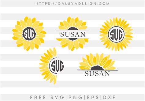 Free Sunflower Monogram Svg Png Eps And Dxf By Caluya Design