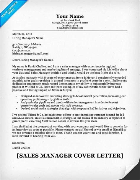 executive resume cover letter elegant sales manager cover letter sample