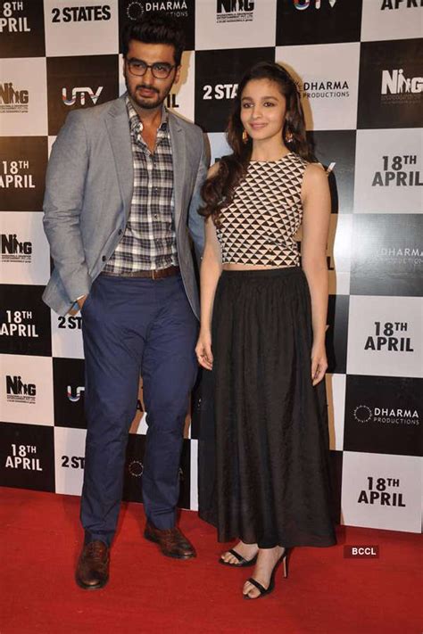 Arjun Kapoor And Alia Bhatt During The Trailer Launch Movie 2 States Held At Pvr In Mumbai On