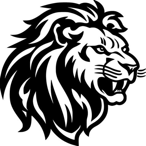 Premium Vector Lion Black And White Vector Illustration