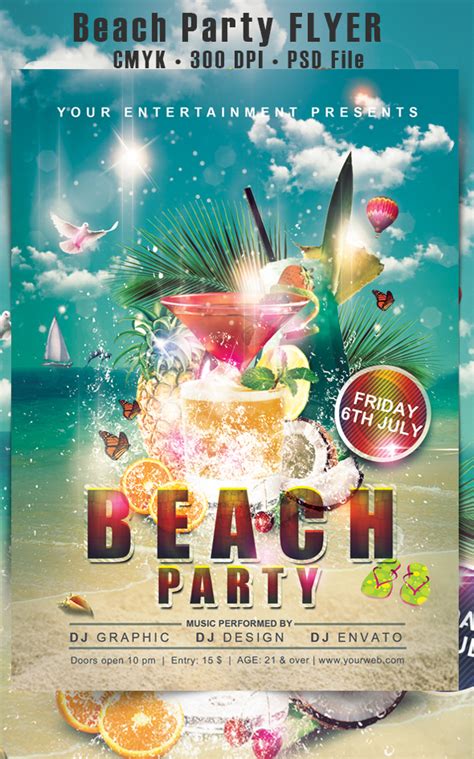 Beach Party Flyer On Behance