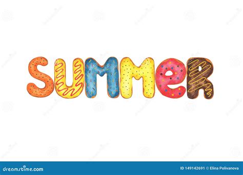Watercolor Word Summer Stock Illustration Illustration Of Cute 149142691