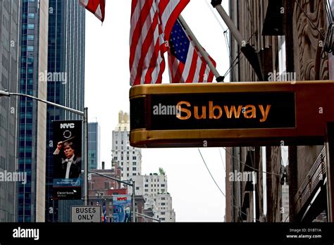 Subway Sign In New York City Stock Photo Alamy