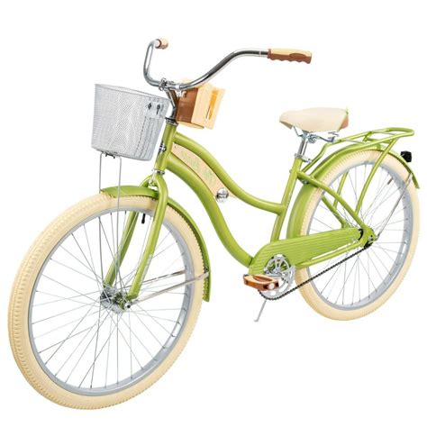 Womens Beach Cruiser Bike Bicycle Green 26 Inch Basket