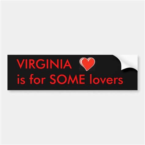 Heart Virginia Is For Some Lovers Bumper Sticker