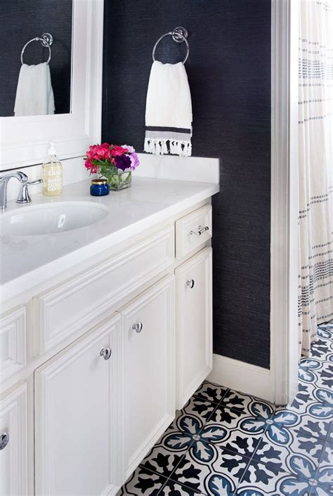 Beautiful Patterned Tile Floor In Bathroom Design Jennifer Barron